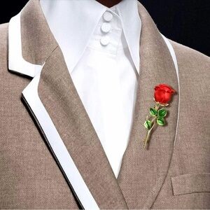 Red rose flower brooch female lady elegant fashion brooch red flower brooch